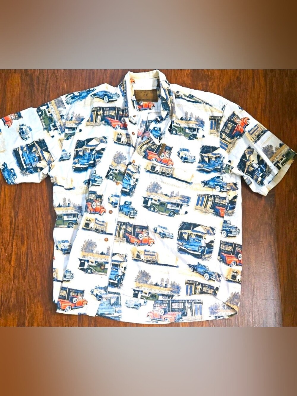 North River Men's M Cotton Woven Short Sleeve Point Collar Pocket Cars